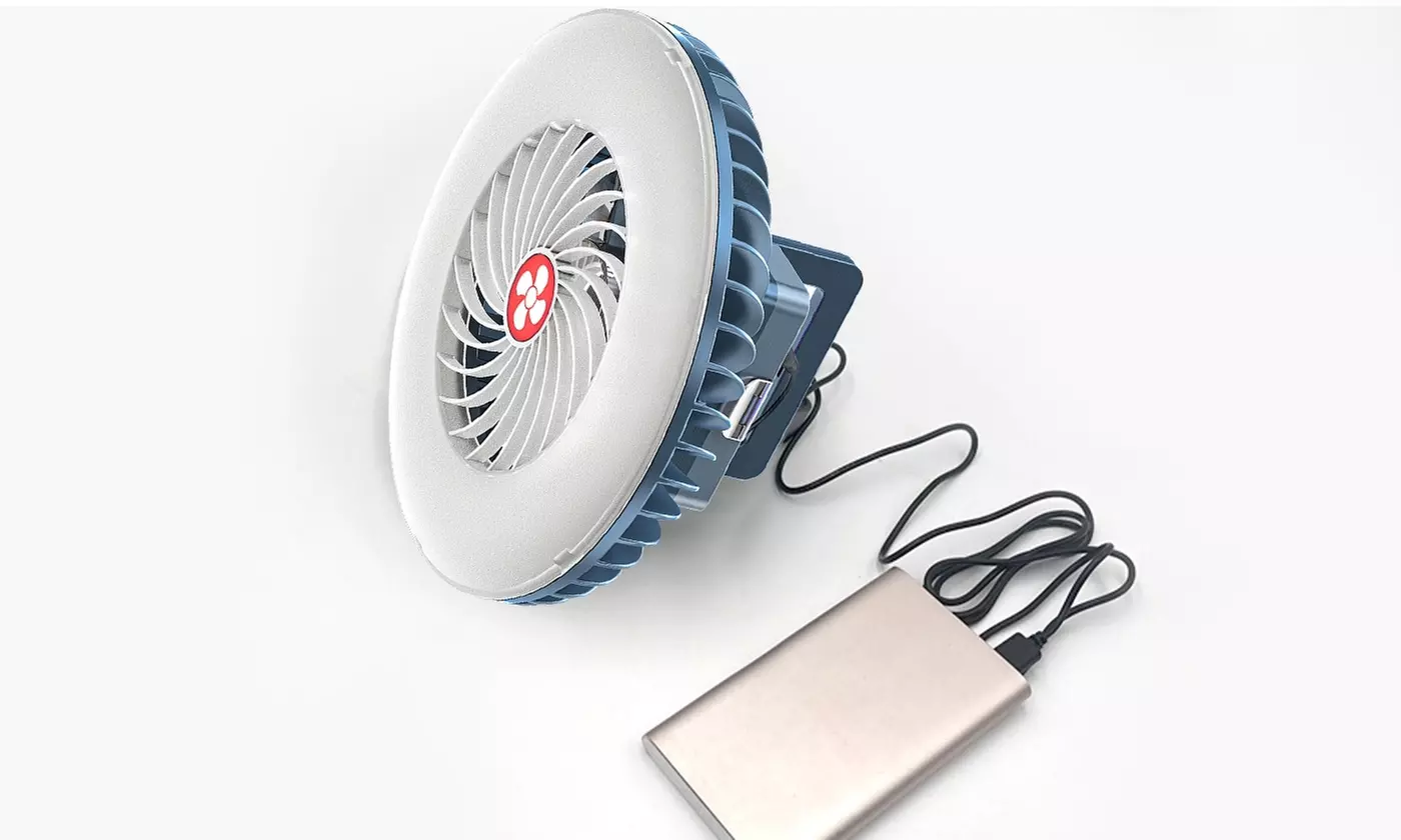 LakeForest 3-In-1 Camping LED Fan Lantern Hanging Tent Light Power Bank