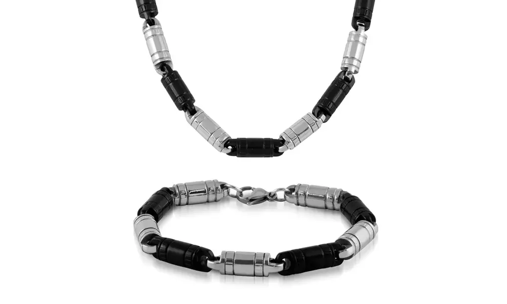Men's Big Link Necklace and Bracelet Set by Elite Force