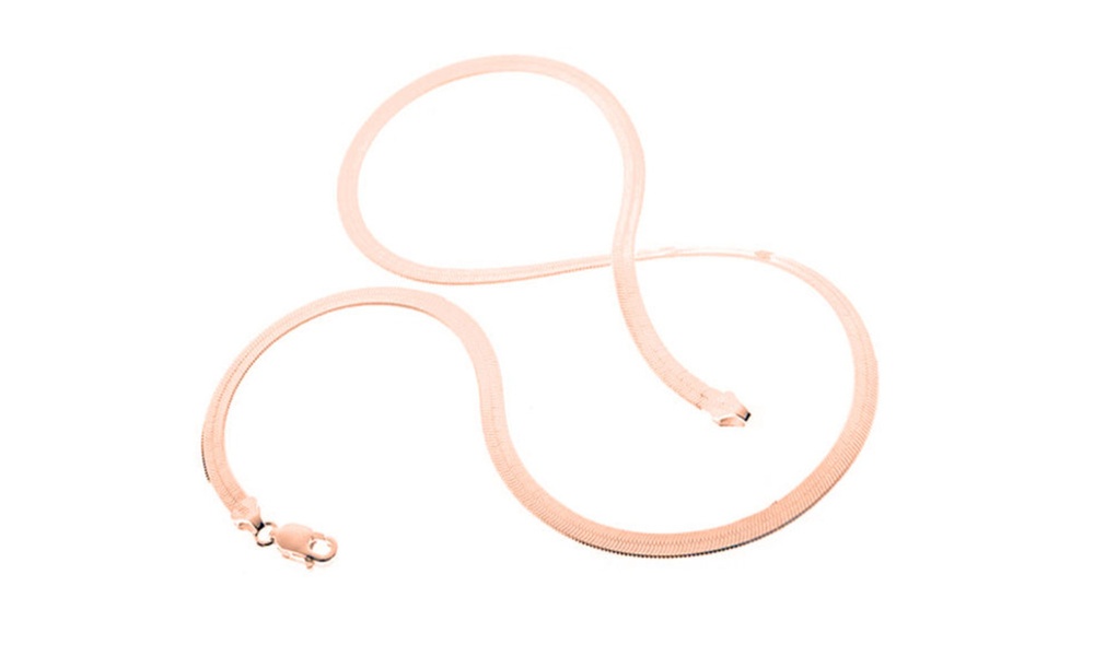 Italian Made Solid Sterling Silver Magic Chains in 18k Rose Gold