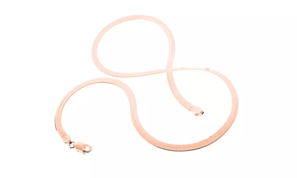 Italian Made Solid Sterling Silver Magic Chains in 18k Rose Gold