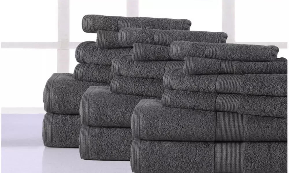 Casa Platino Plush 100% Cotton 600GSM Bath Towel Set (18-Piece) - Primary Image
