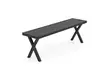 Costway 54 Inch Patio Metal Bench with Slatted Seat and X Legs Backless Loveseat - Second Medium