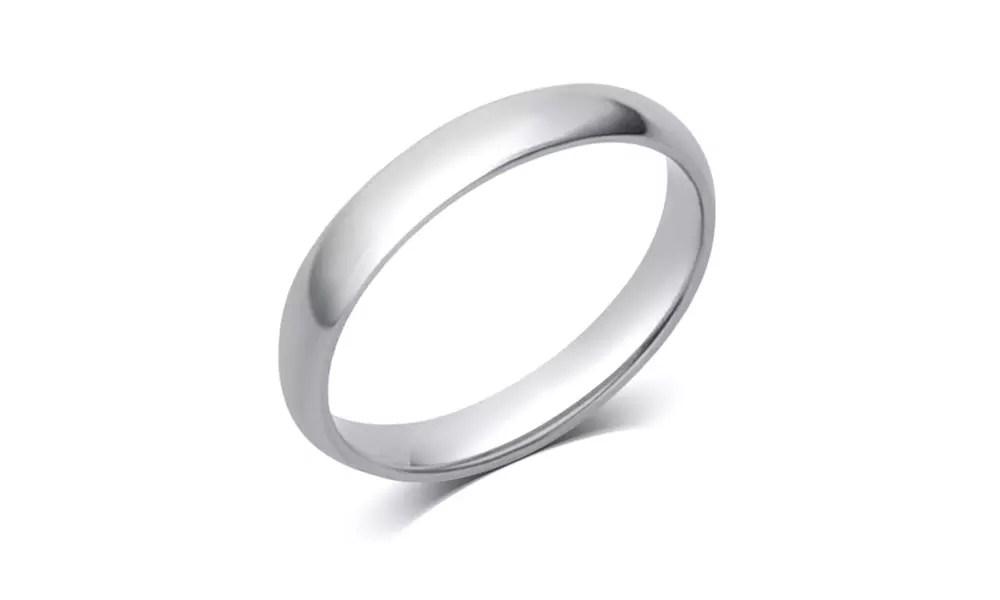 10K Solid Gold 3 MM Unisex Plain Wedding Band Comfort Fit Light Weight Jewelry - Second Medium