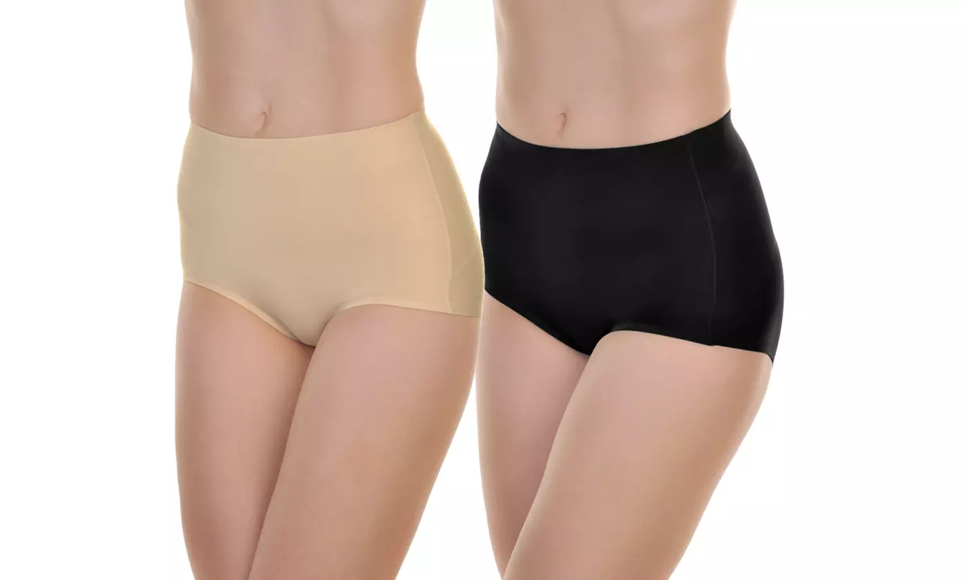 Microfiber No-Show High-Waist Shaper Panties with Silicone Grip - Primary Image