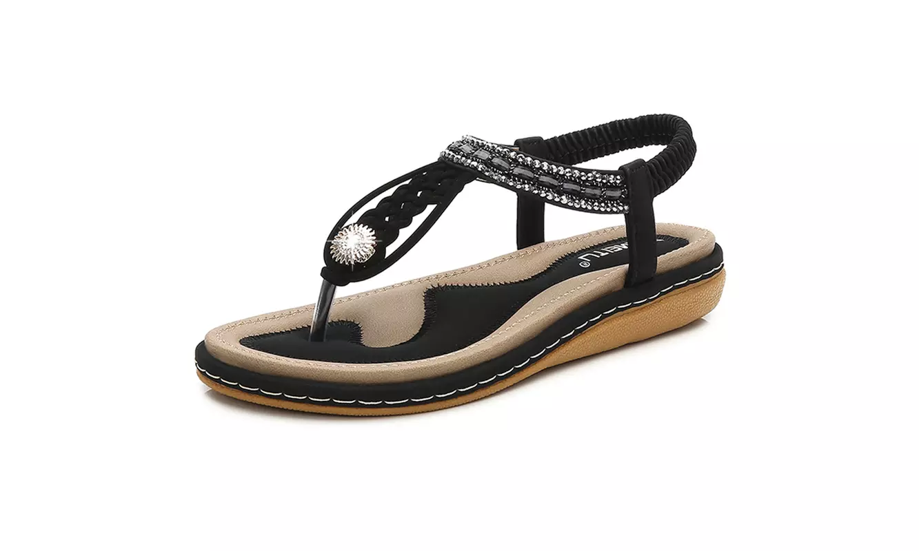 Haute edition Summer Bohemian Beaded Comfort Sandals