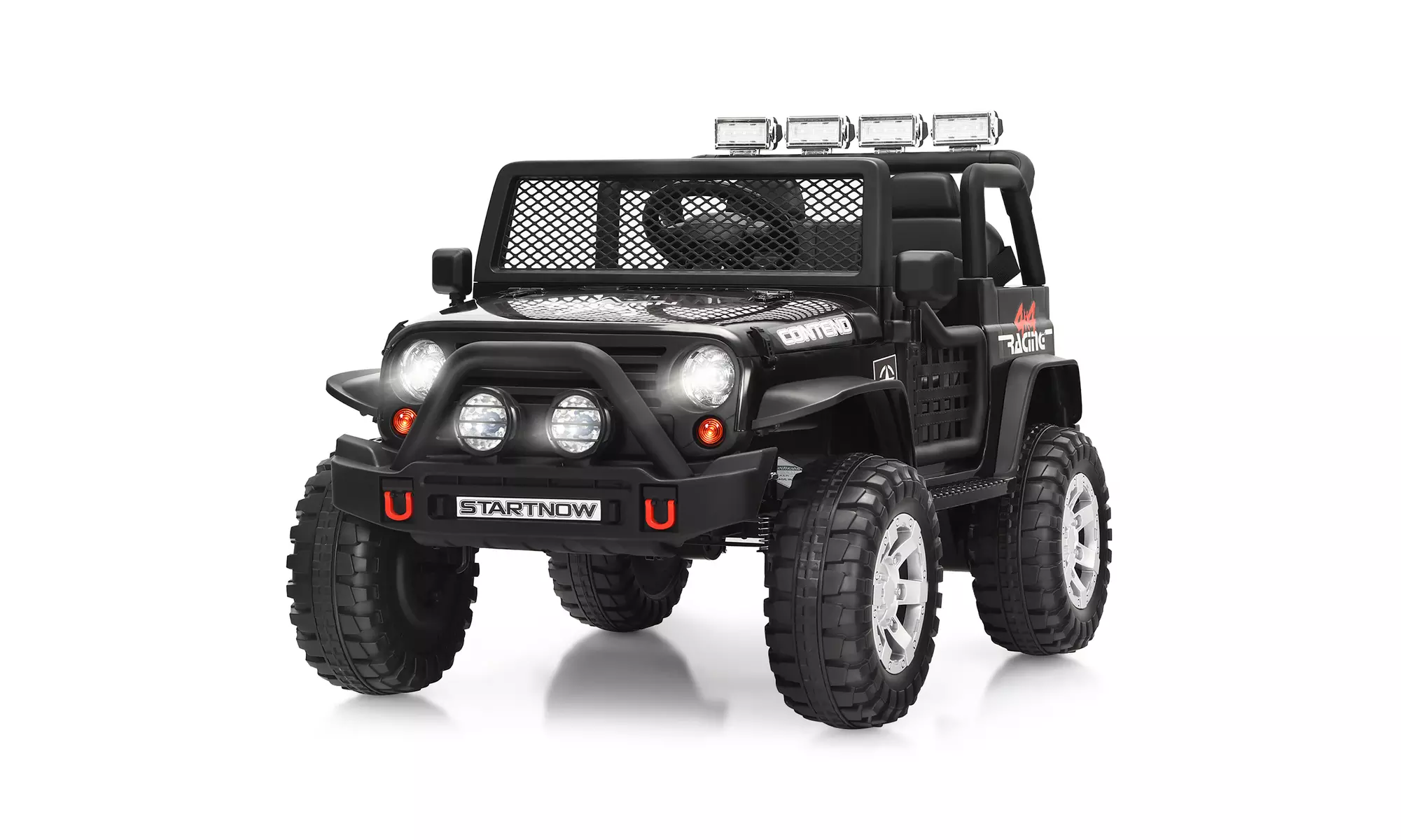 Costway 12V Kids Ride On Truck Remote Control Electric Car w/Lights&Music Black - Primary Image