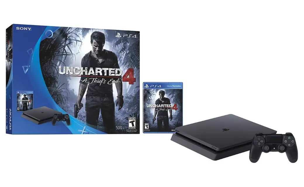 Sony Playstation 4 Slim 500GB Console - Uncharted 4 Bundle - Primary Image