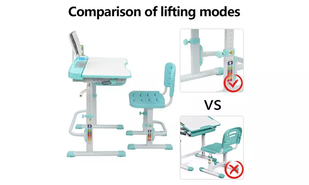 80Cm Hand-Operated Lifting Table Top Can Tilt Children's Study Table And Chair