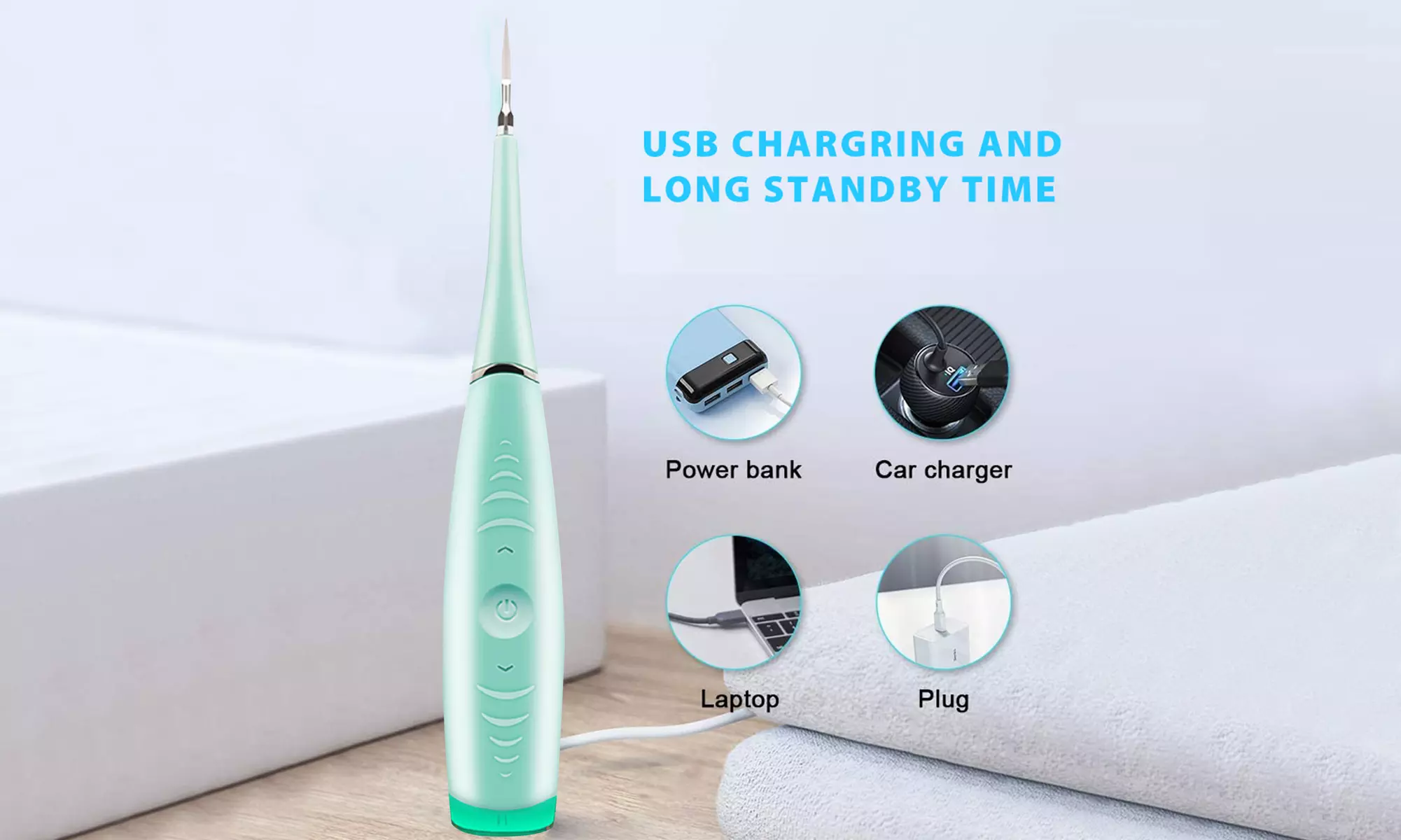 Coconut Oil Pulling and Electric Sonic Dental Scaler Set for Fresh Breath