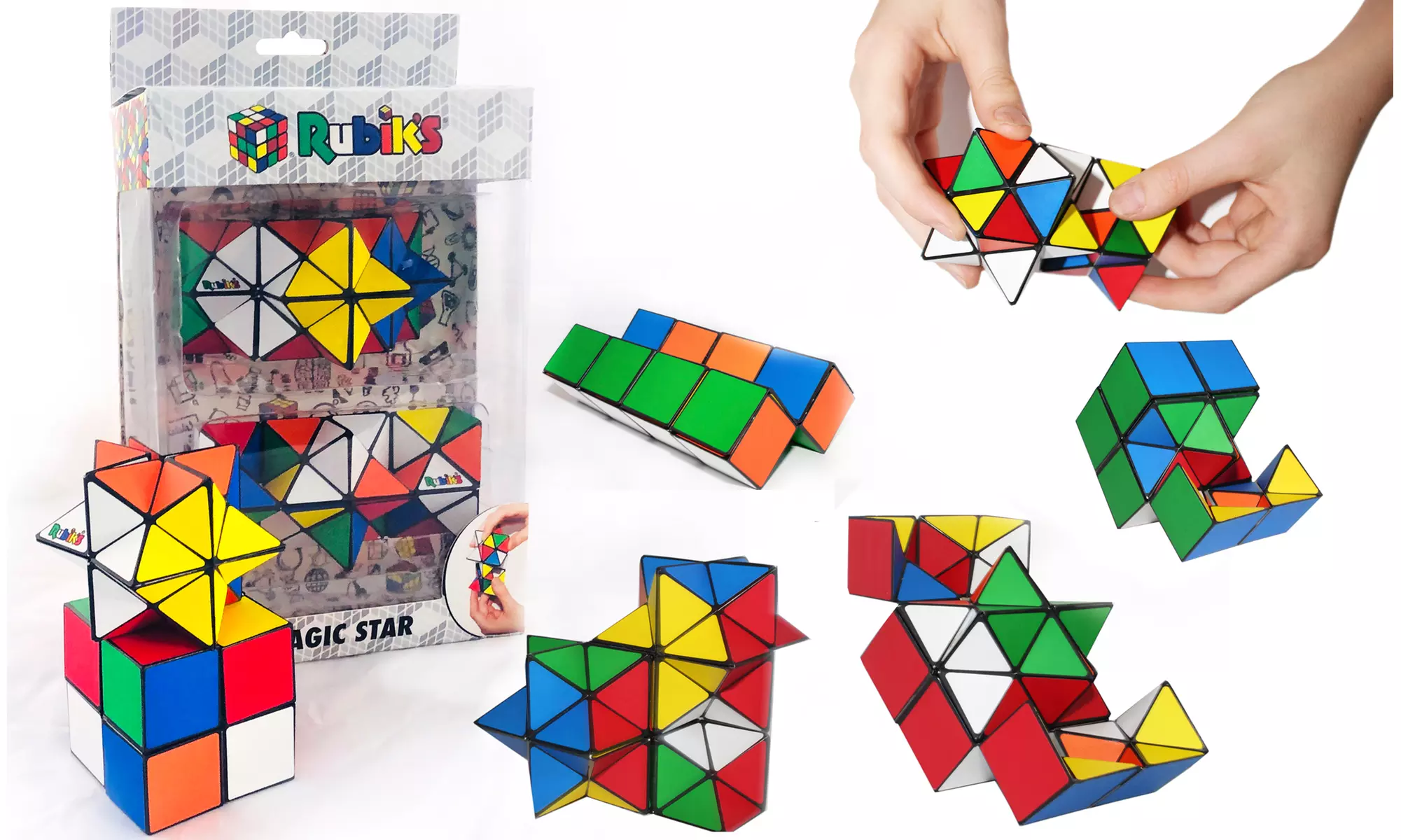 Rubik's Magic Star 3D Transforming Geometric Puzzle 2 Pack Gift Set,  STEM Toy - Primary Image