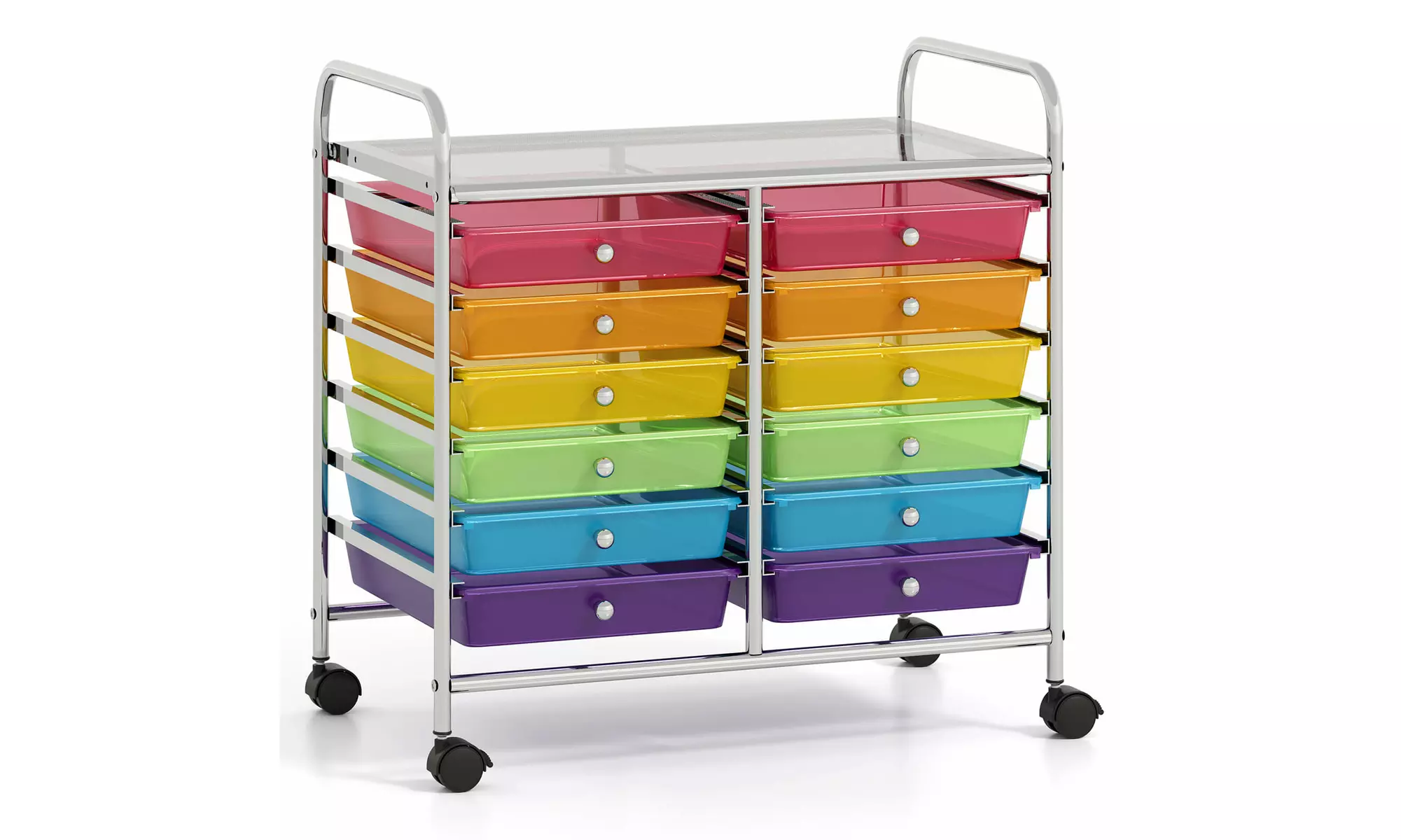 Costway 12 Drawers Rolling Cart Storage Scrapbook Paper Studio Organizer Bins