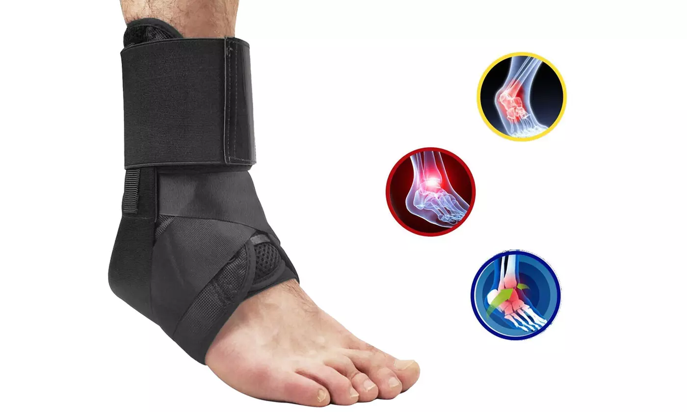 Ankle Brace Support Plantar Fasciitis Lace Up Stabilizer Sprain Wrap Pain Relief - Primary Image
