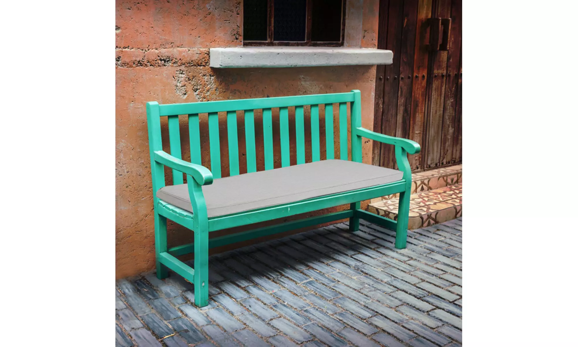 Water-Resistant 42 x 18 x 3 Inch Patio Bench/Settee Cushion - Primary Image