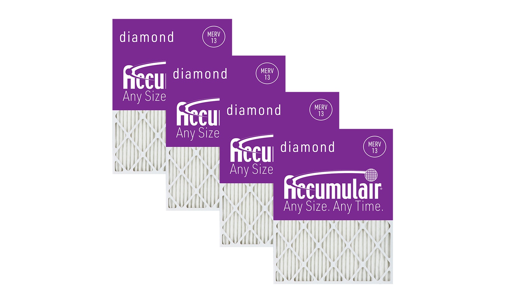 Four-Pack Accumulair Diamond Furnace MERV 13 Air Filters (MERV 13)