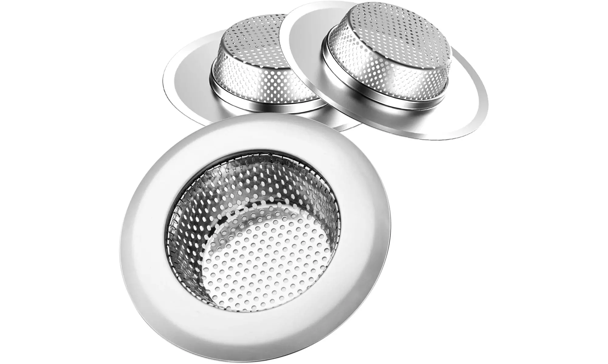 Helect 3-Pack Kitchen Sink Strainer Stainless Steel Drain Filter Strainer 4.5"