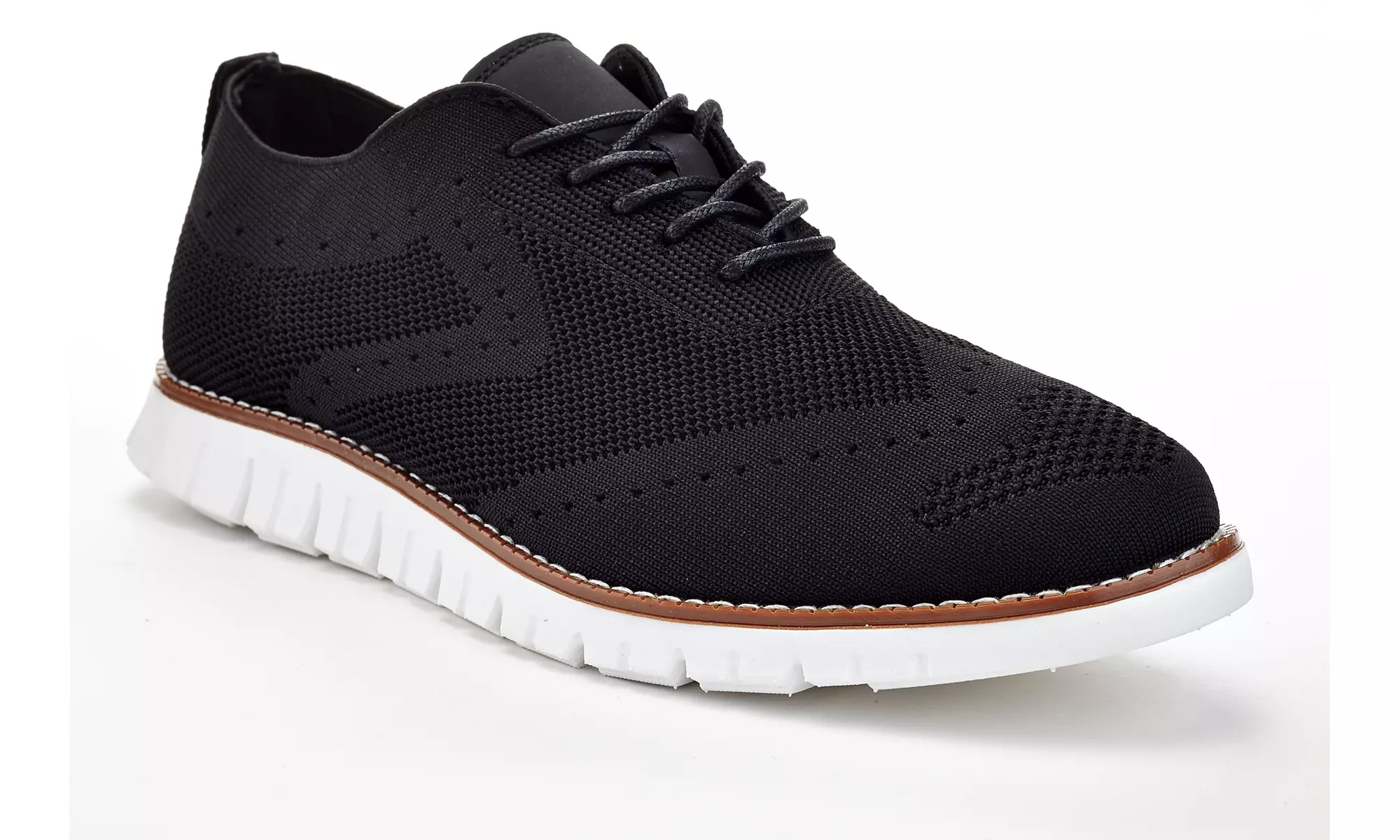 Franco Vanucci Men's Lace-up Knit Oxford Shoes