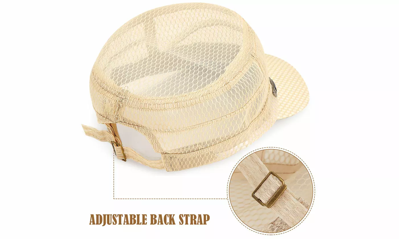 Quick Dry Mesh Short Brim Flat Top Hat for Women or Men