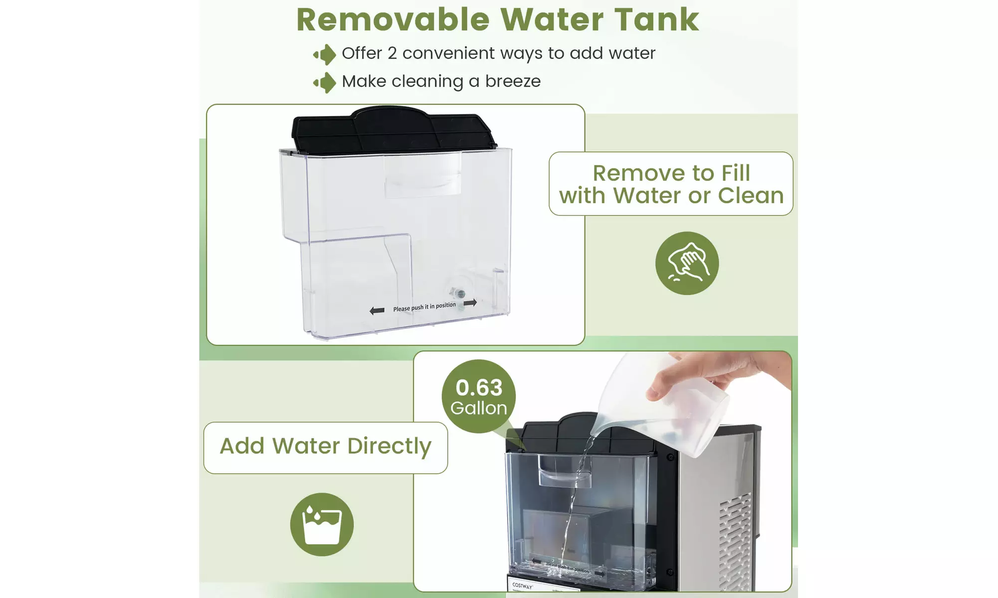 Costway 56 lbs/24 H Pebble Chewable Countertop Nugget Ice Maker