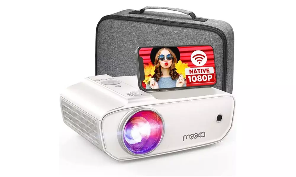 Video Projector with WiFi and Bluetooth,Native 1920 x 1080P FHD Projector - Primary Image