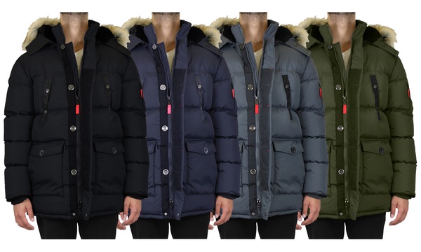 Spire by galaxy men's heavyweight sales winter parka jackets with detachable hood