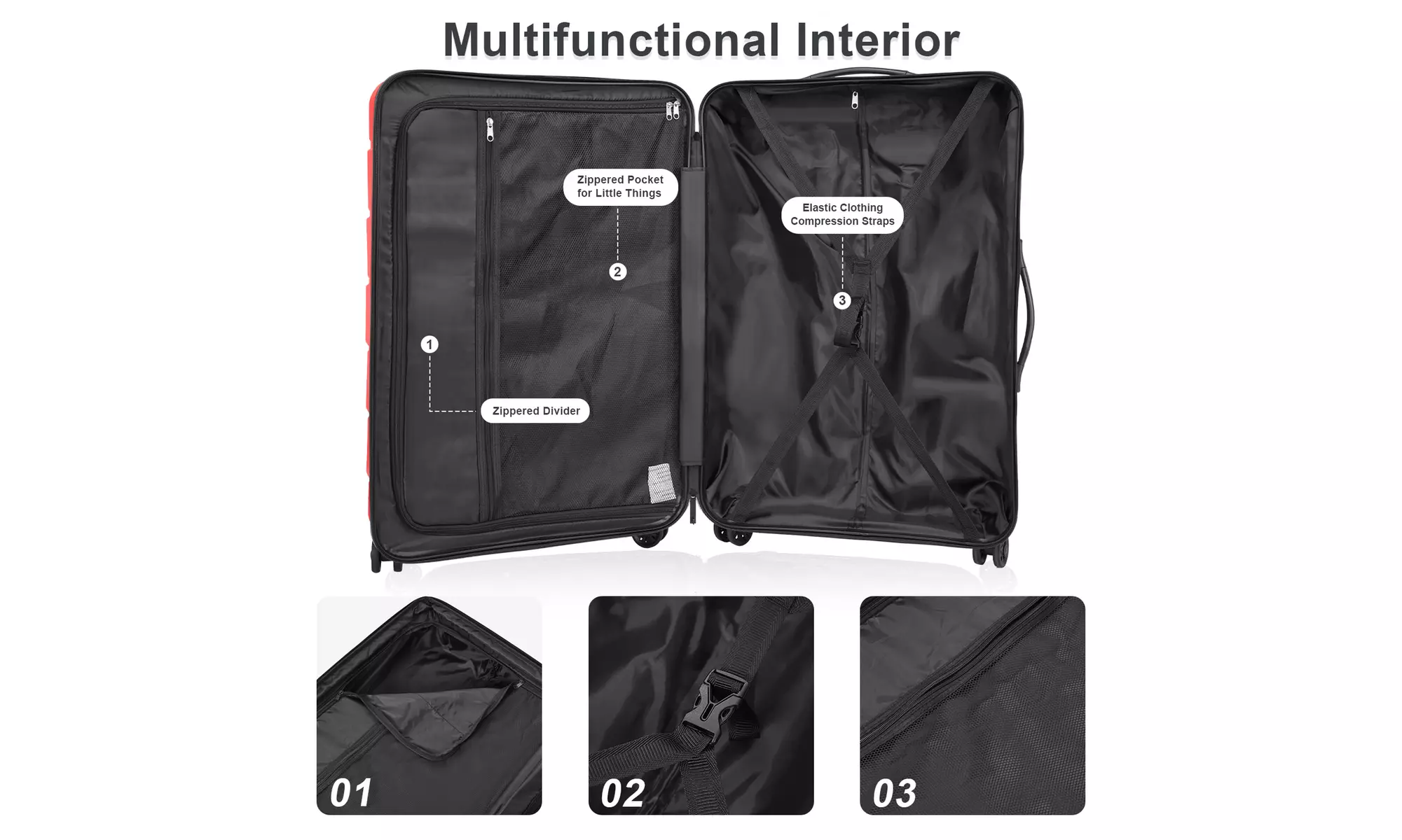 Three-Piece Luggage Suitcase Set