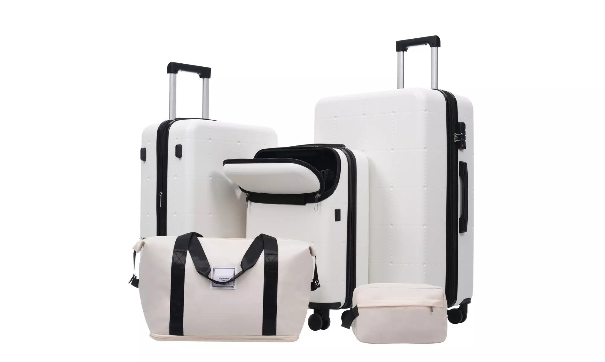 Four-Piece 20-Inch ABS Suitcase Luggage Set with USB Port