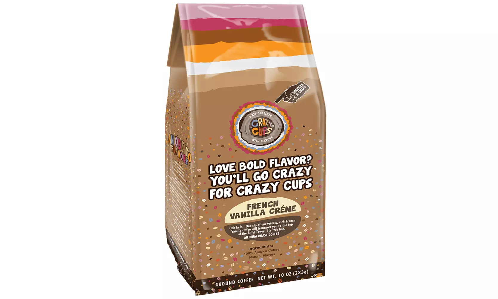 Crazy Cups Flavored Ground Coffee in 10 oz Bag (1 or 3-Pack)