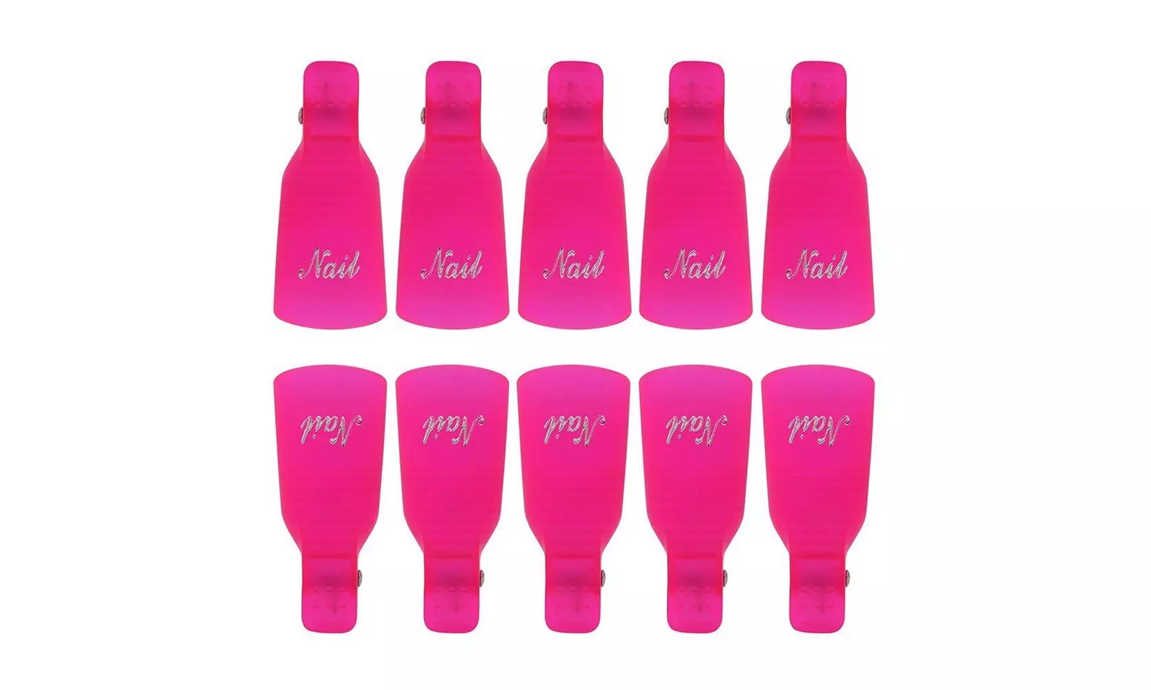 10 Pcs Plastic Nail Soak Off UV Gel Art Polish Remover Wrap Clip - Second Medium