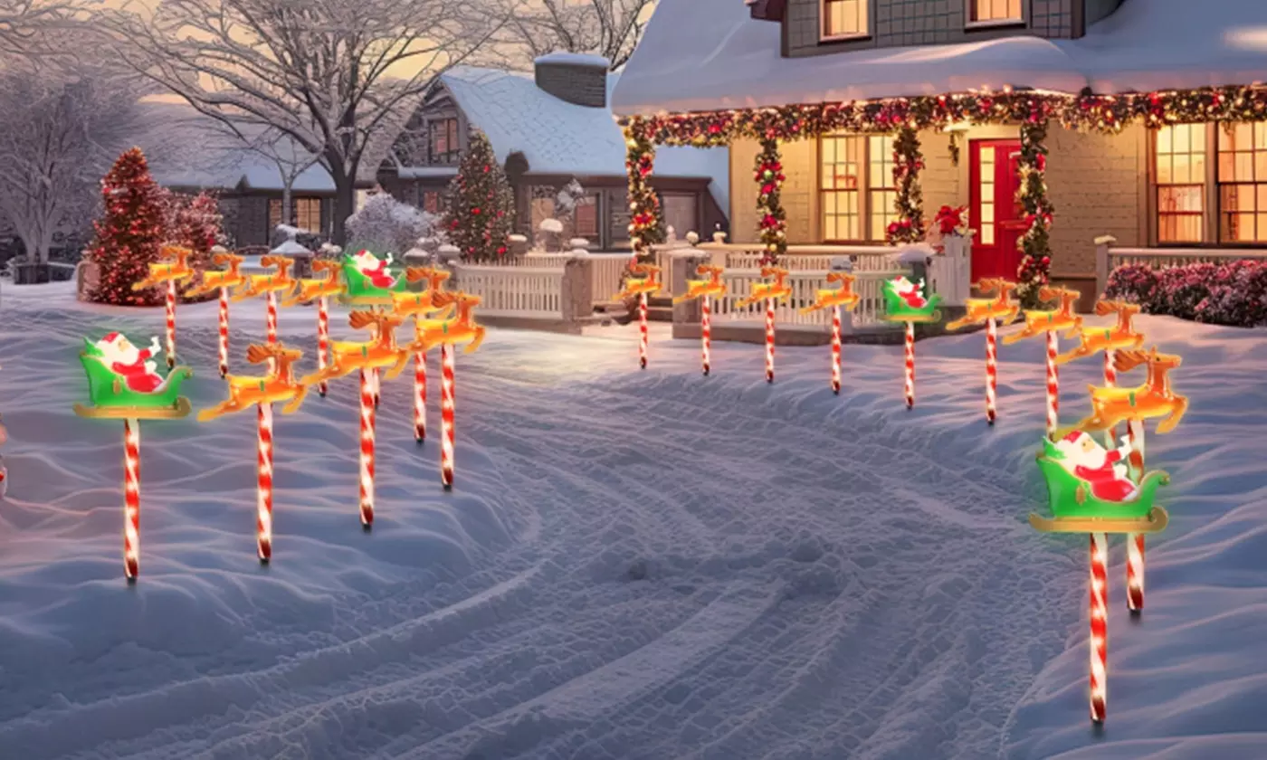 Christmas LED Lights - Snowman Family & Reindeer Family Holiday Decorations