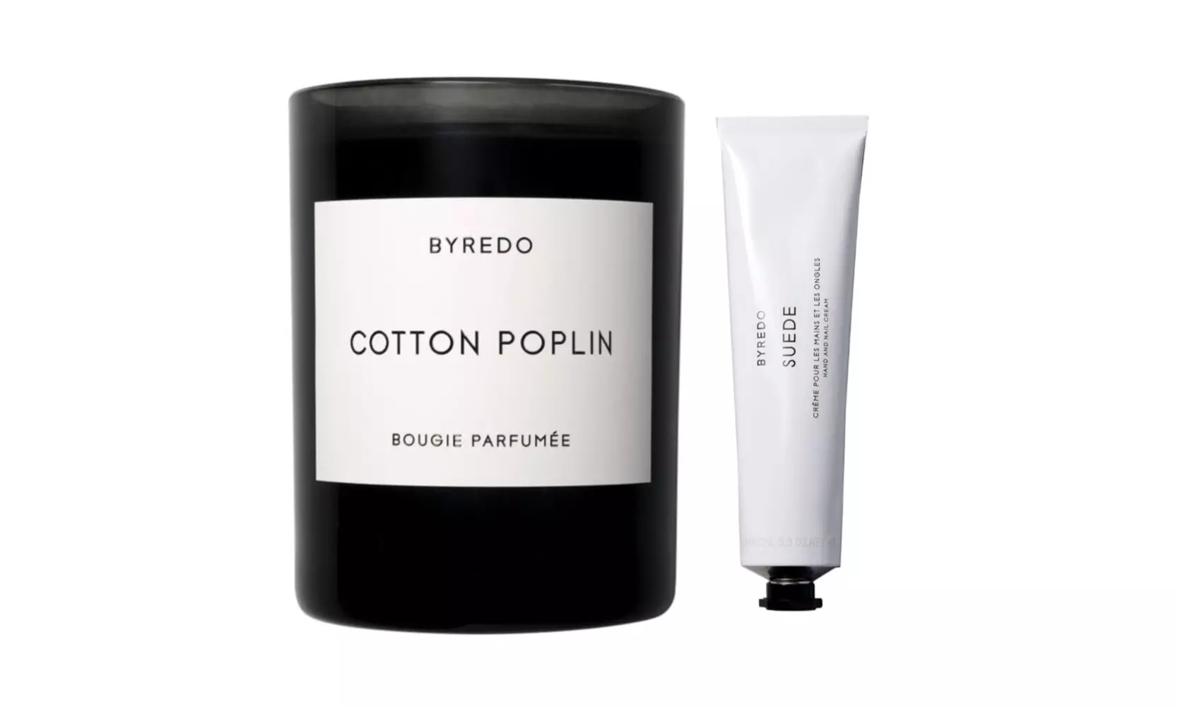 Byredo Cotton Poplin Scented Candle and Suede Hand Cream Twin Pack - Primary Image