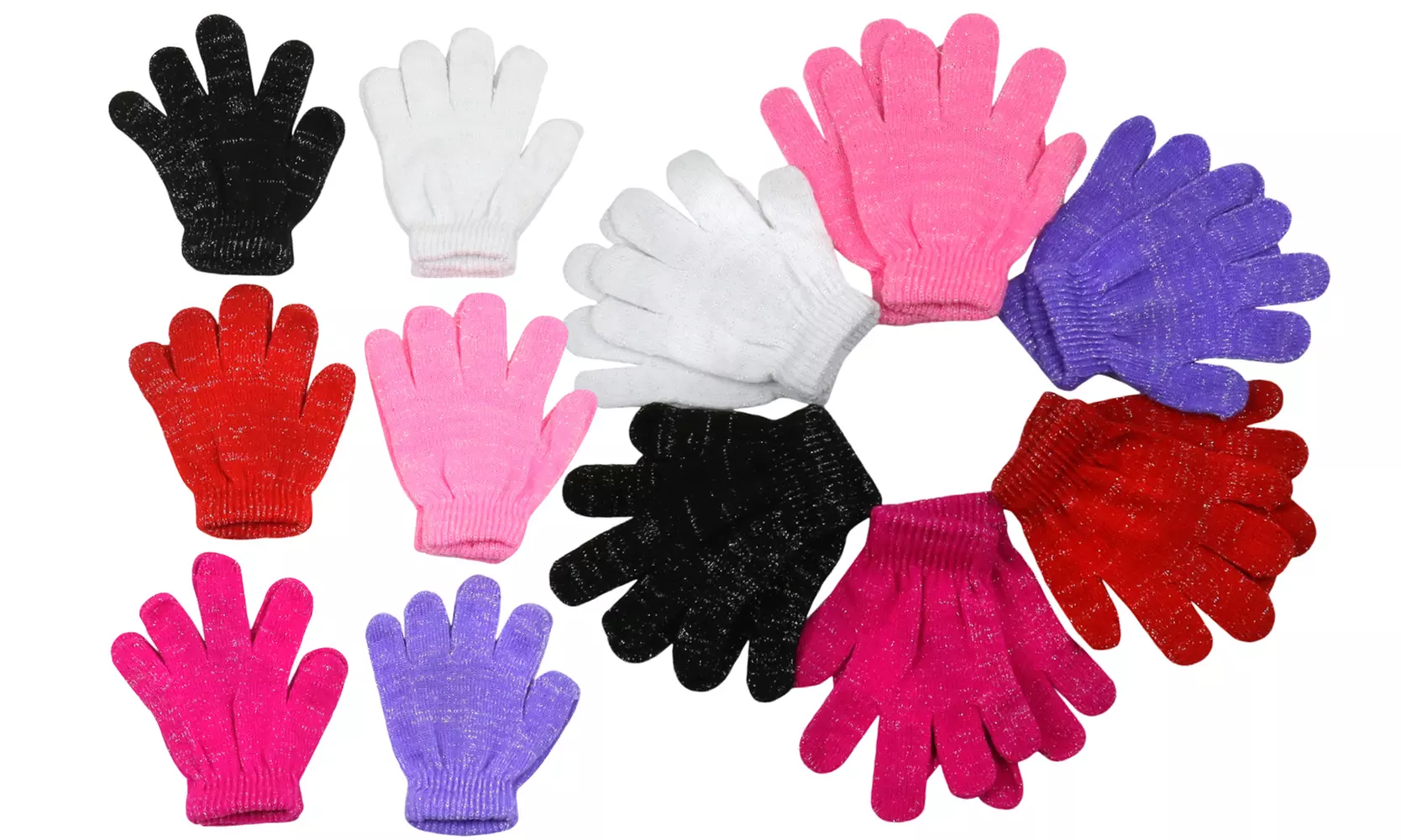 (6 Pack) Kids' Soft Cozy Warm Winter Gloves & Mittens - Second Medium