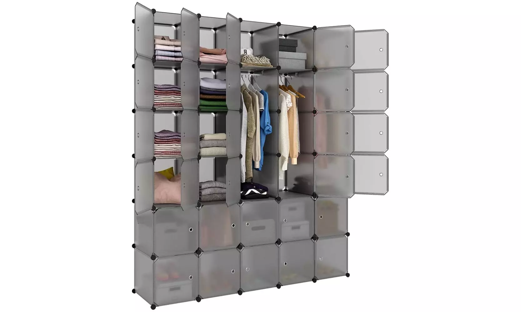 Space-Saving Multifunction Sturdy Plastic Storage Organizer Shelves Bookshelf - Primary Image