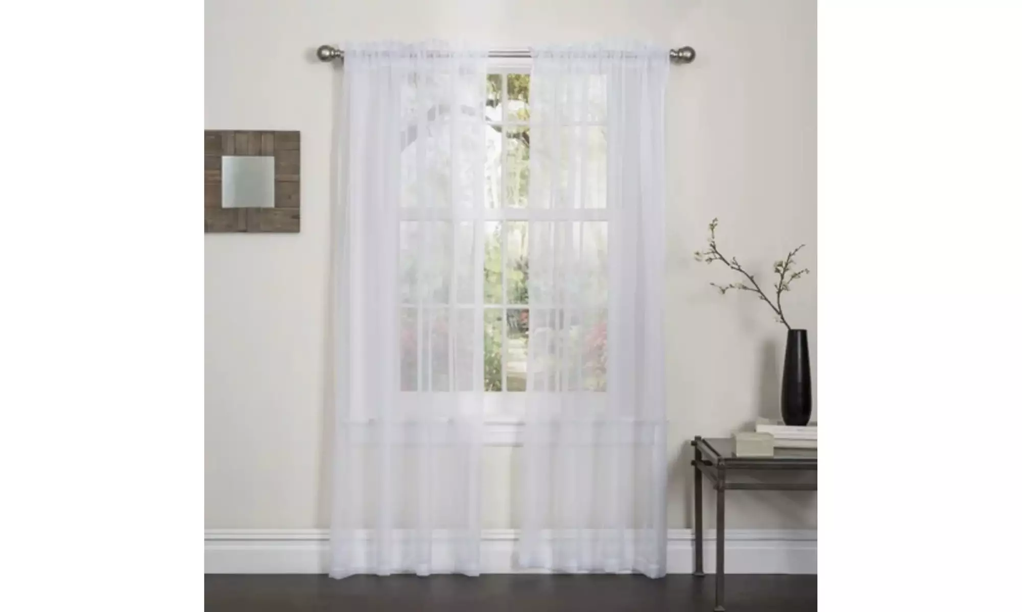 Lisa Sheer Curtains Voile Polyester Window Curtain Panel Grommet Top 55" X 84" 