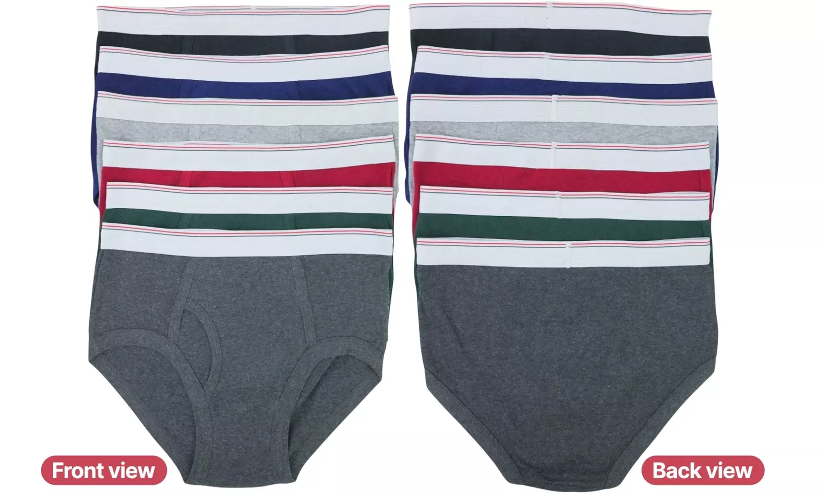 Three or Six ToBeInStyle Men's 100% Premium Cotton Wide Elastic Band Briefs