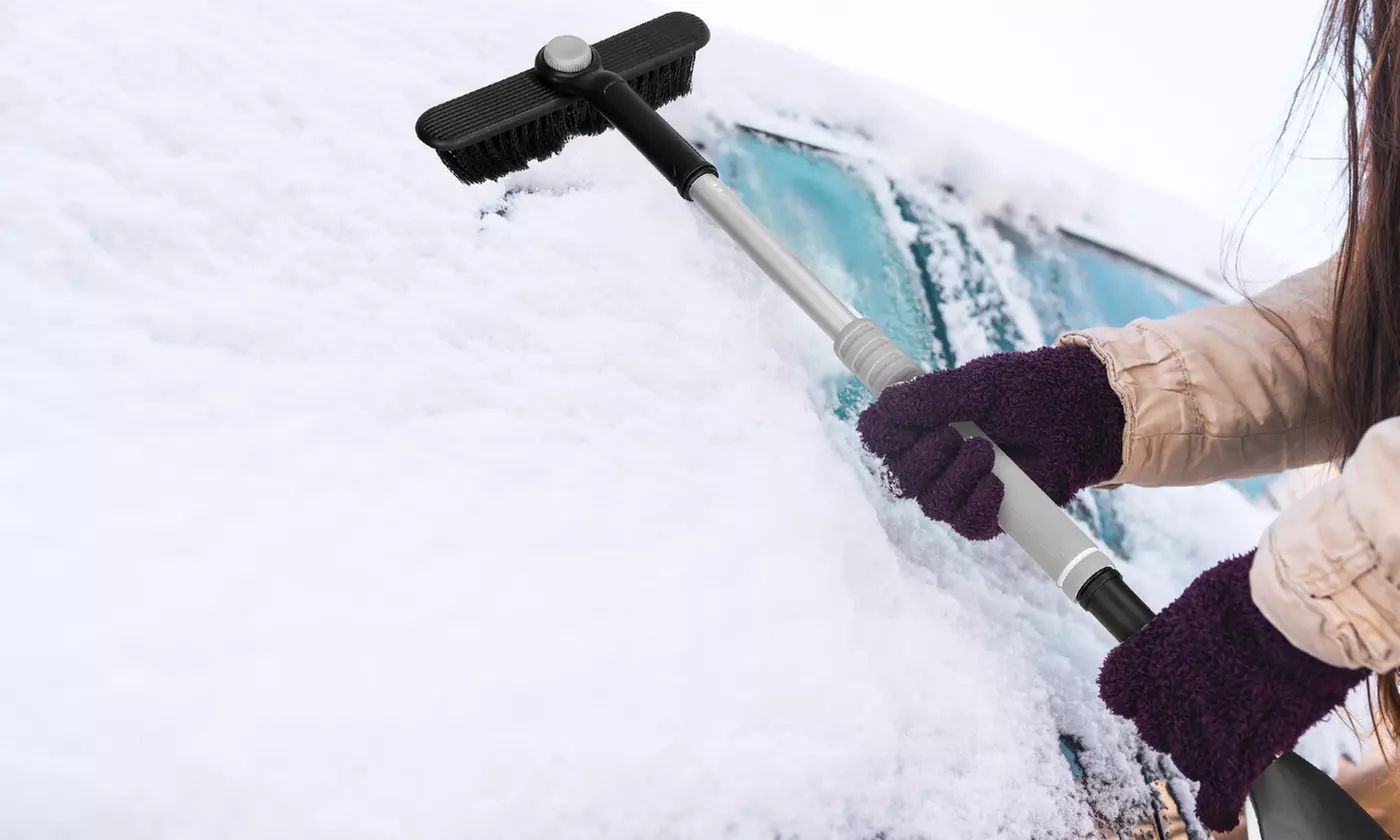 iMounTEK Extendable Snow Brush and Ice Scraper with Pivoting Head