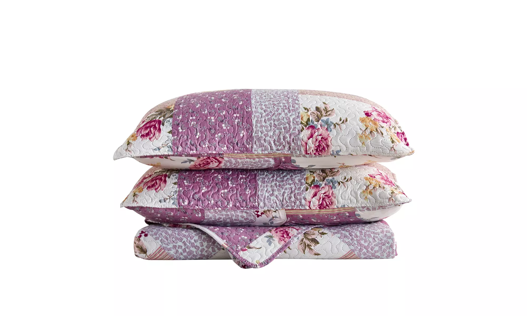 JML 3-Piece Reversible Quilt Set,Home Collection Printed Bedspread With 2 Shams