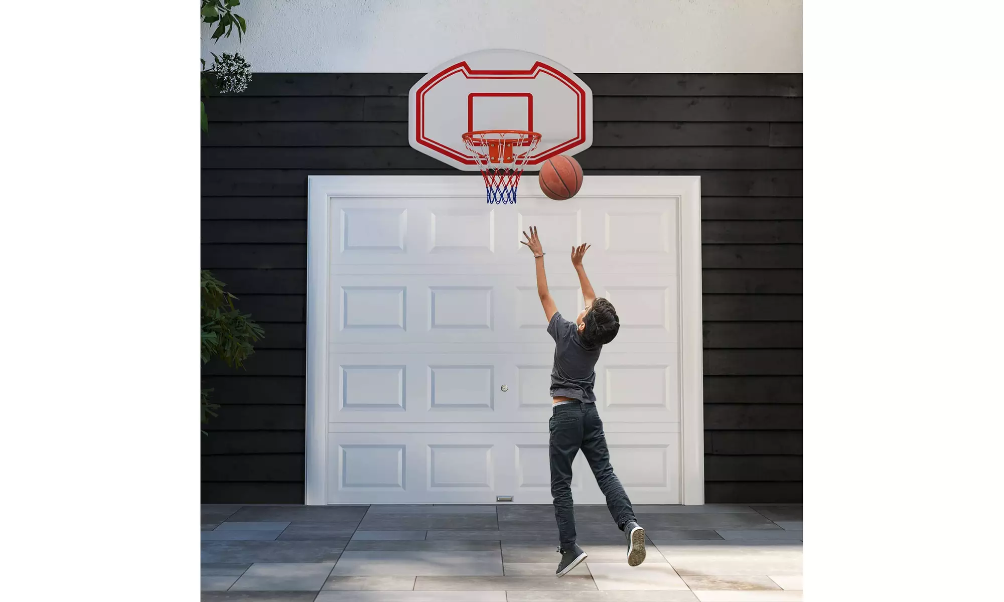 Costway Wall-Mounted Basketball Hoop with Shatter-Proof Backboard
