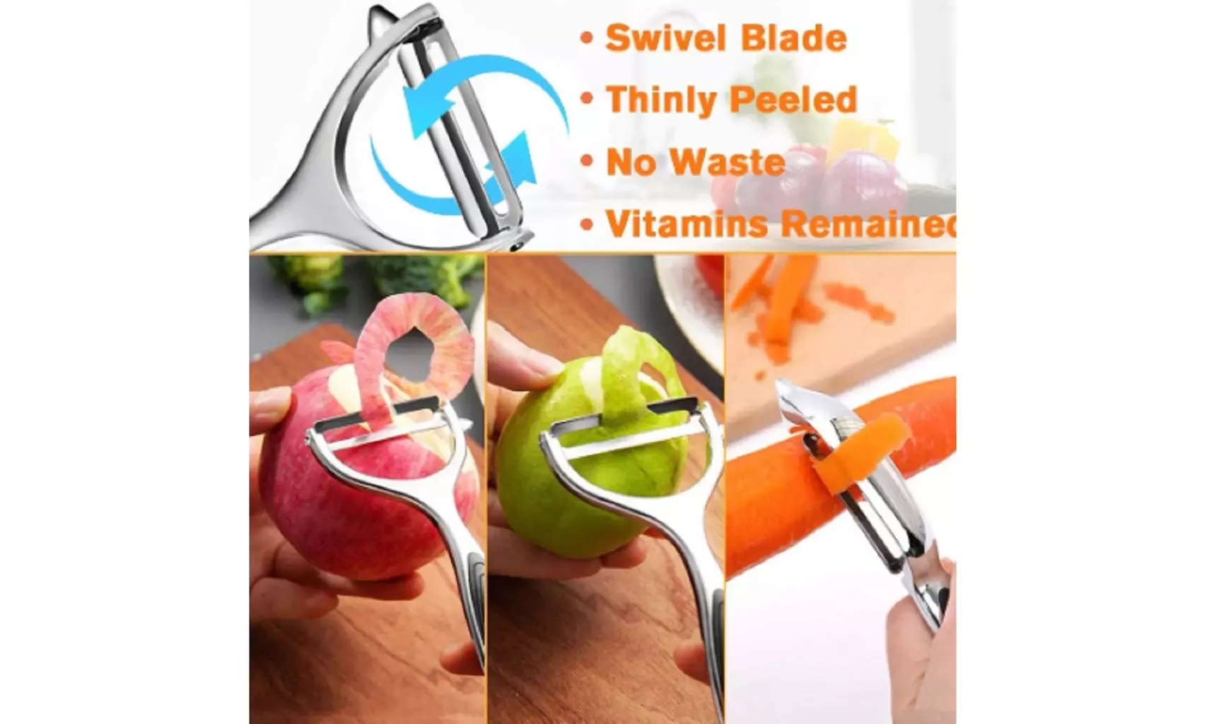 2 Ps Vegetable & Fruit Peeler Set- Stainless Steel Potato Peeler Non-Slip Handle