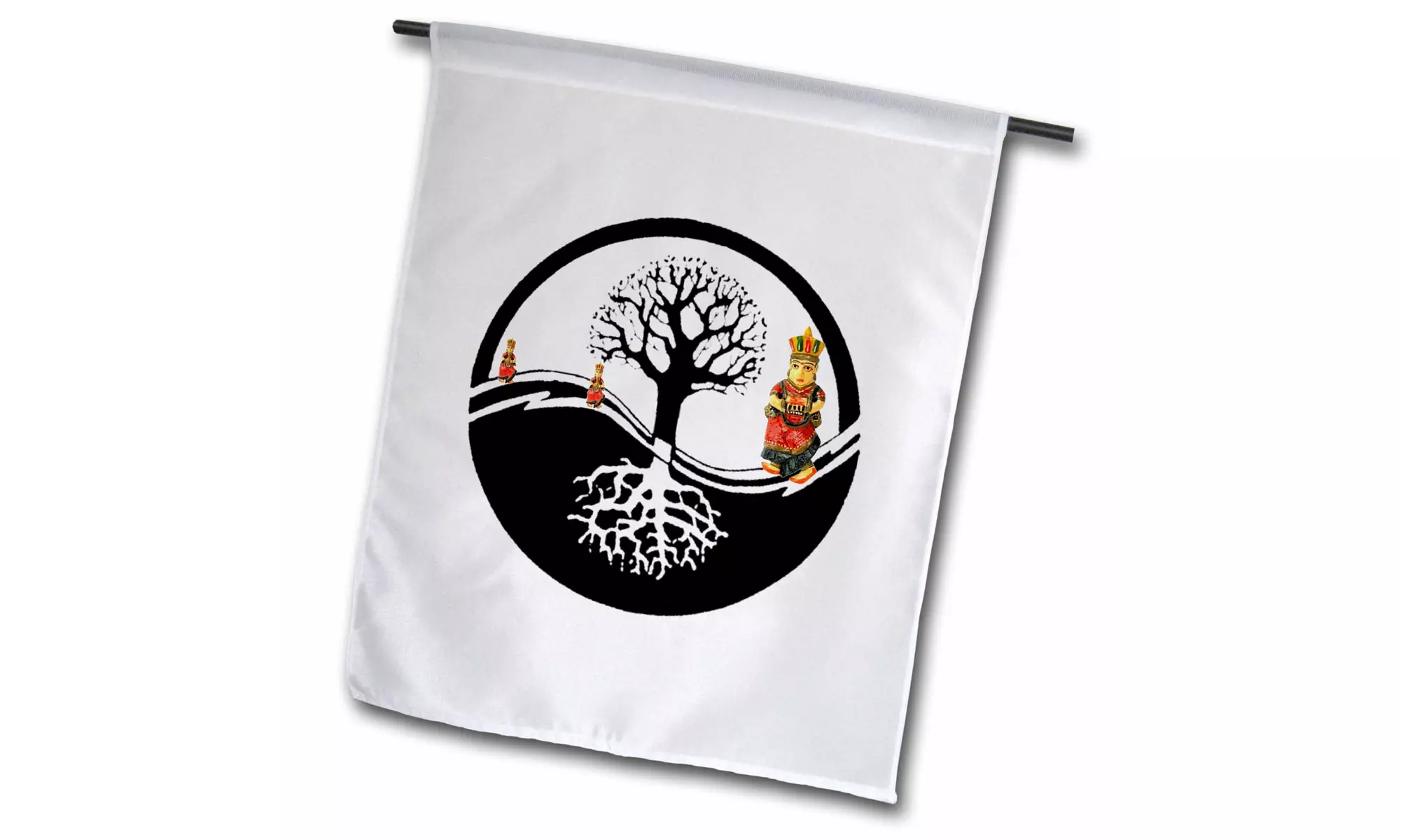  Garden Flag Ying Yang Tree - White - 12 by 18-inches  - Second Medium