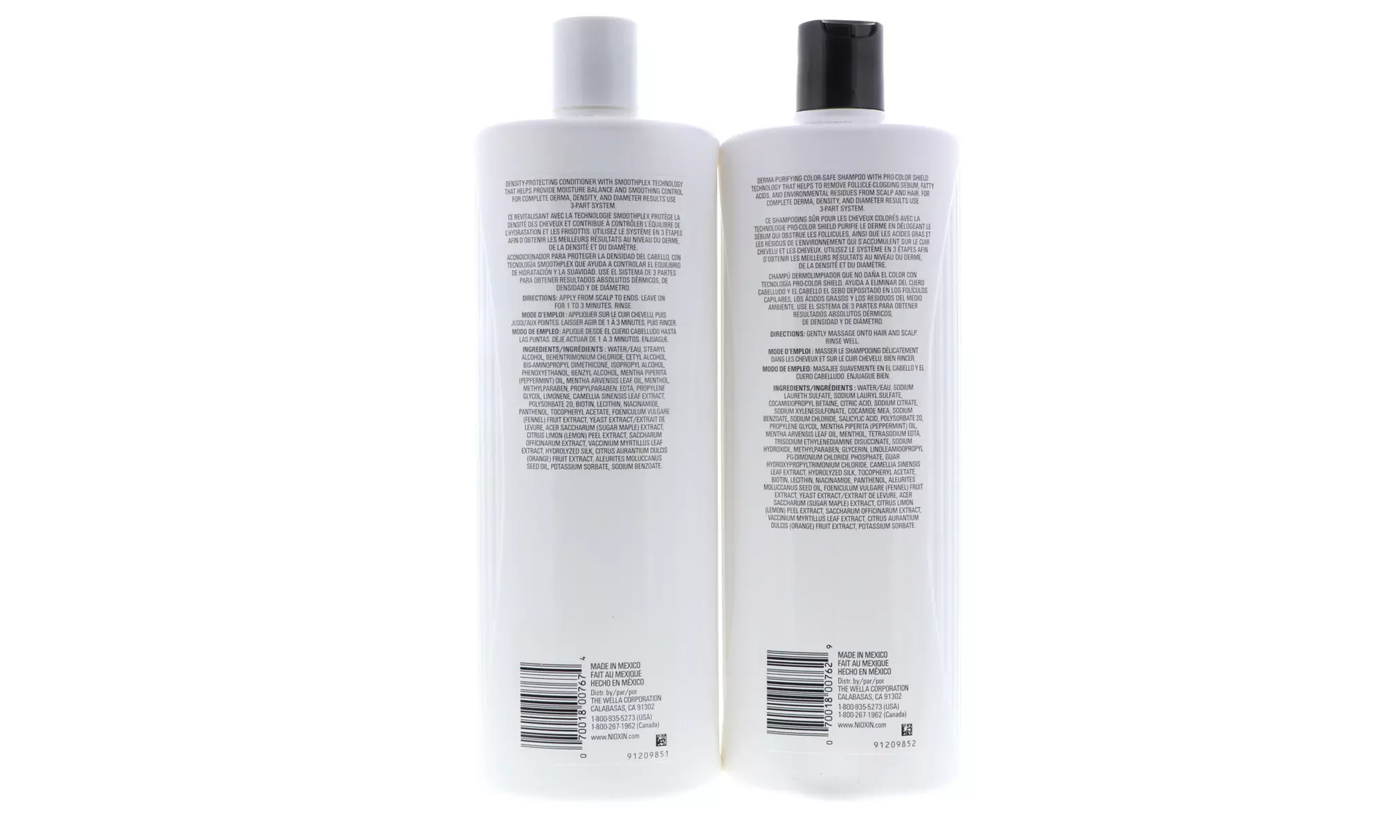 Nioxin Cleanser Shampoo and Scalp Therapy Conditioner Liter 33.8 oz Set Combo