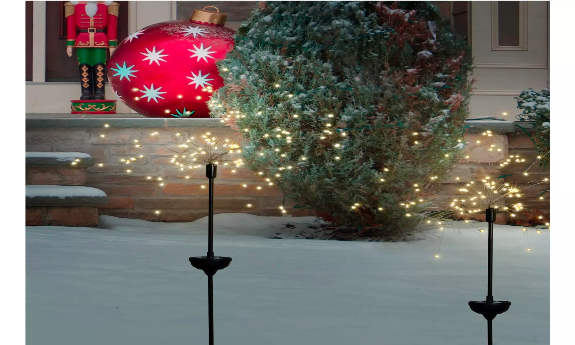 Solar 120 LED Holiday Sparkler-Firework Outdoor Garden Decor Stake Lights