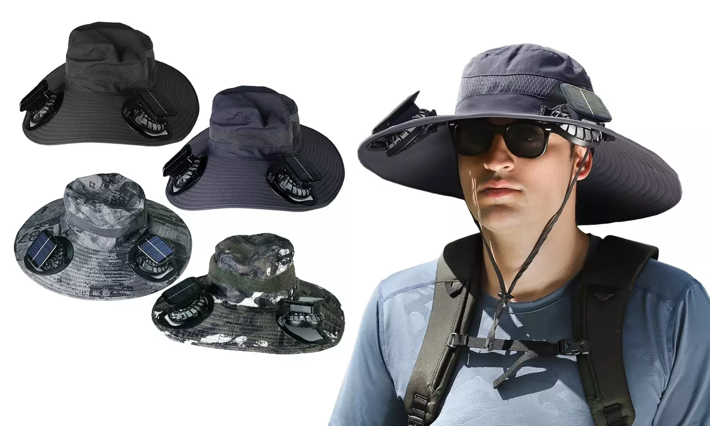 LakeForest Wide Brim Sun Hat with Solar Fans
