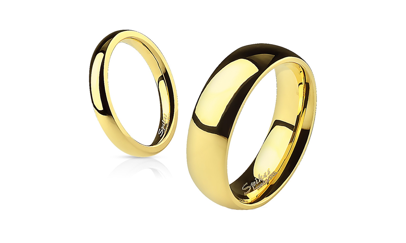 3mm - 8mm Wide 14k Gold Plated Classic Comfort Fit Wedding Ring Band 