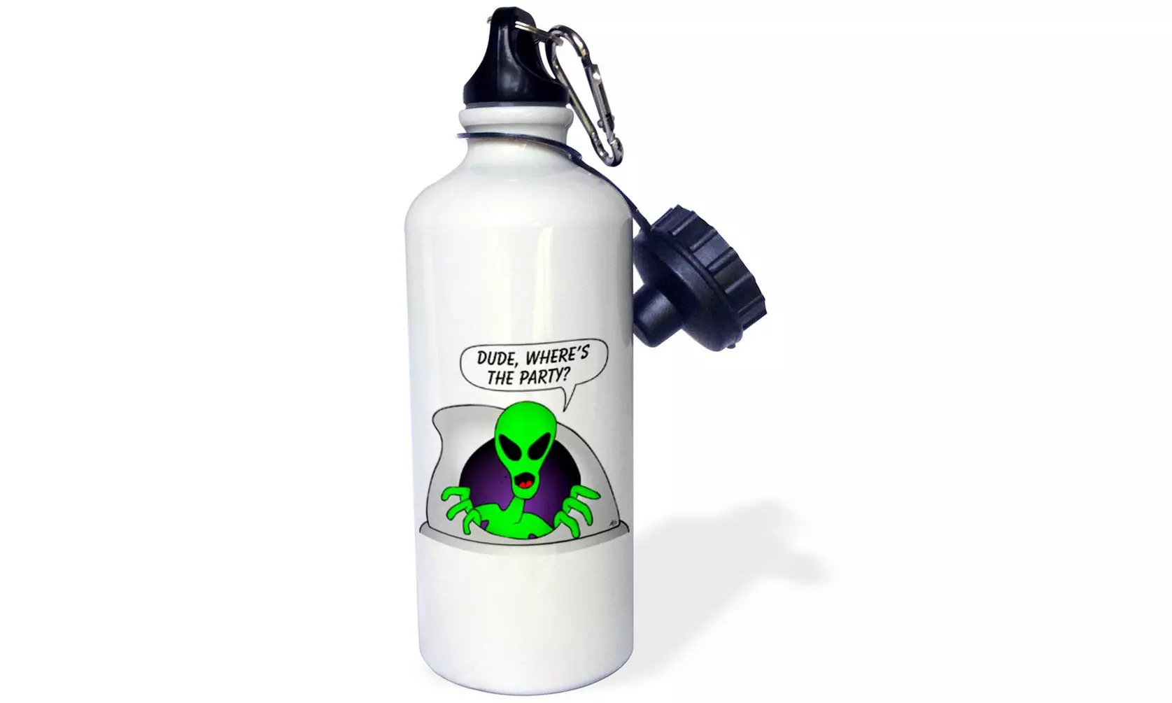 Water Bottle ALIENS AND UFOS alien party 1 on white - Second Medium