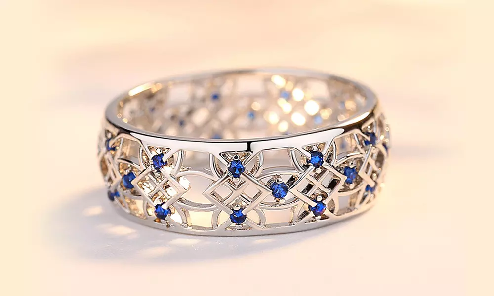 Leo Rosi Created CZ Flower Ring in 18K White Gold Filled - Primary Image