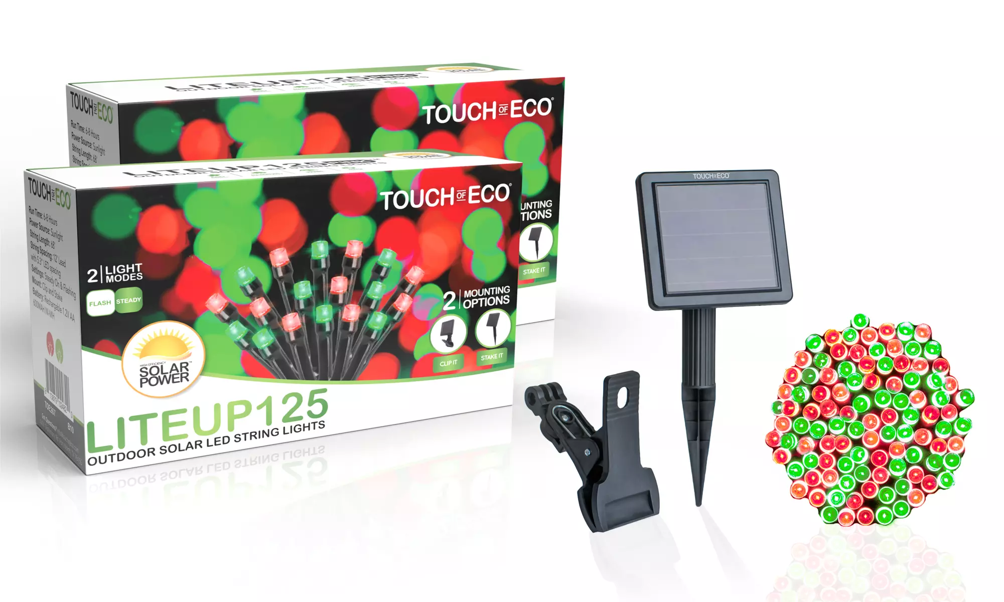 125LED Solar Powered String Lights. Multiple Colors & Quantities Available. 