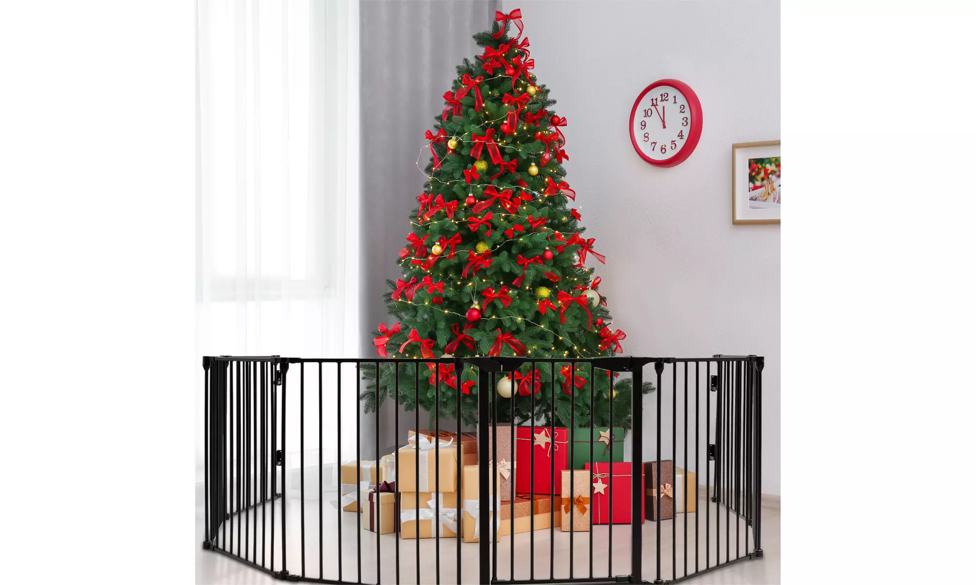 Multifunction 8 Panel Metal Gate Baby Pet Fence Safe Playpen