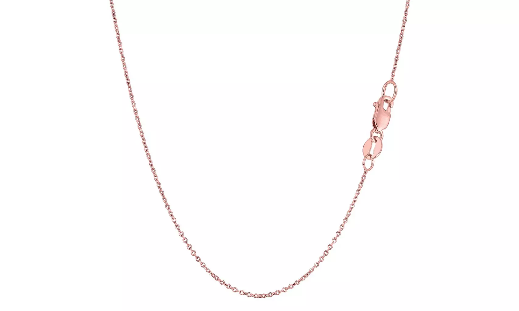 10K Rose Gold 1.1mm Diamond Cut Cable Chain with Lobster Clasp - 18" Inches - Primary Image