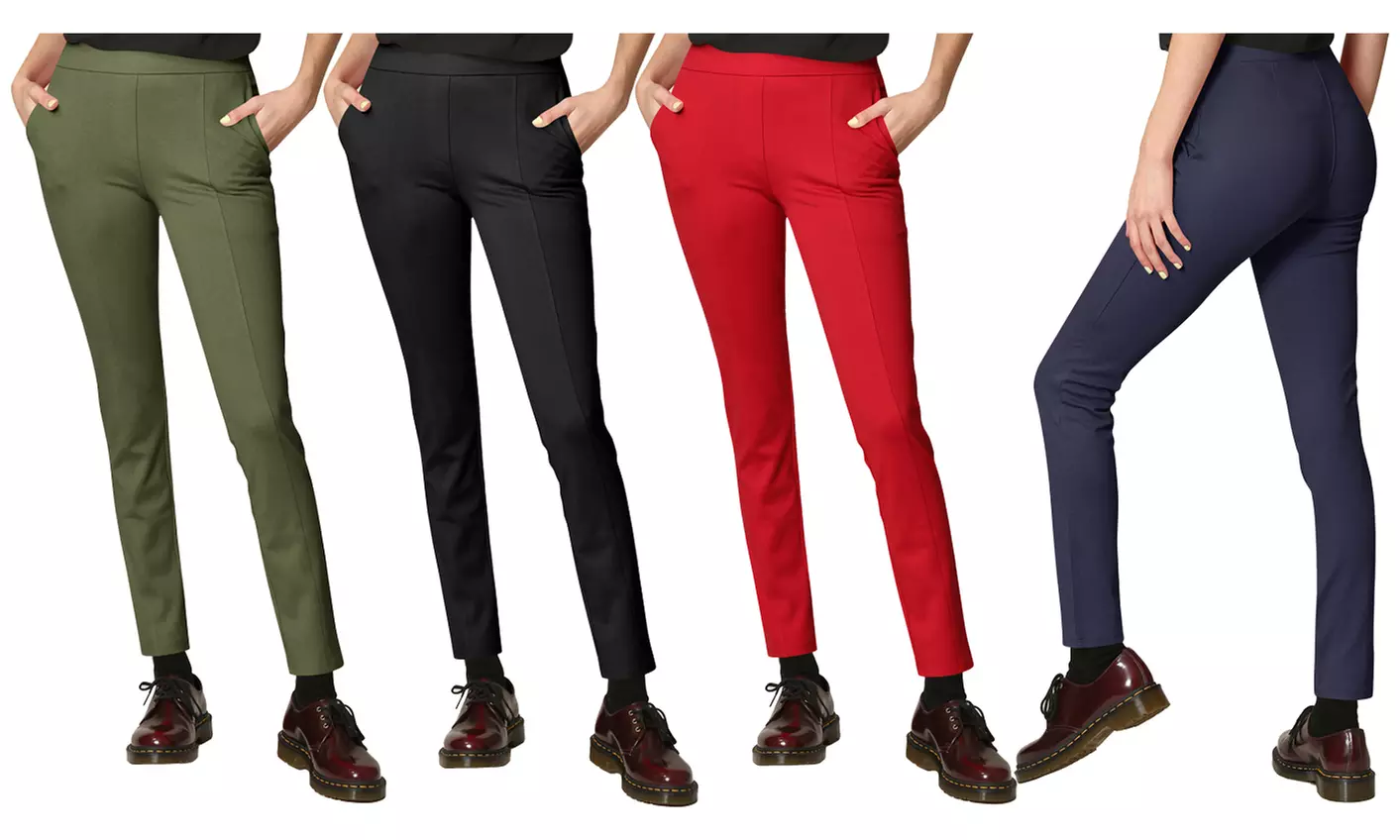 Made By Johnny Pull On Legging Ponte Tummy Control Skinny Pant With Pockets - Primary Image