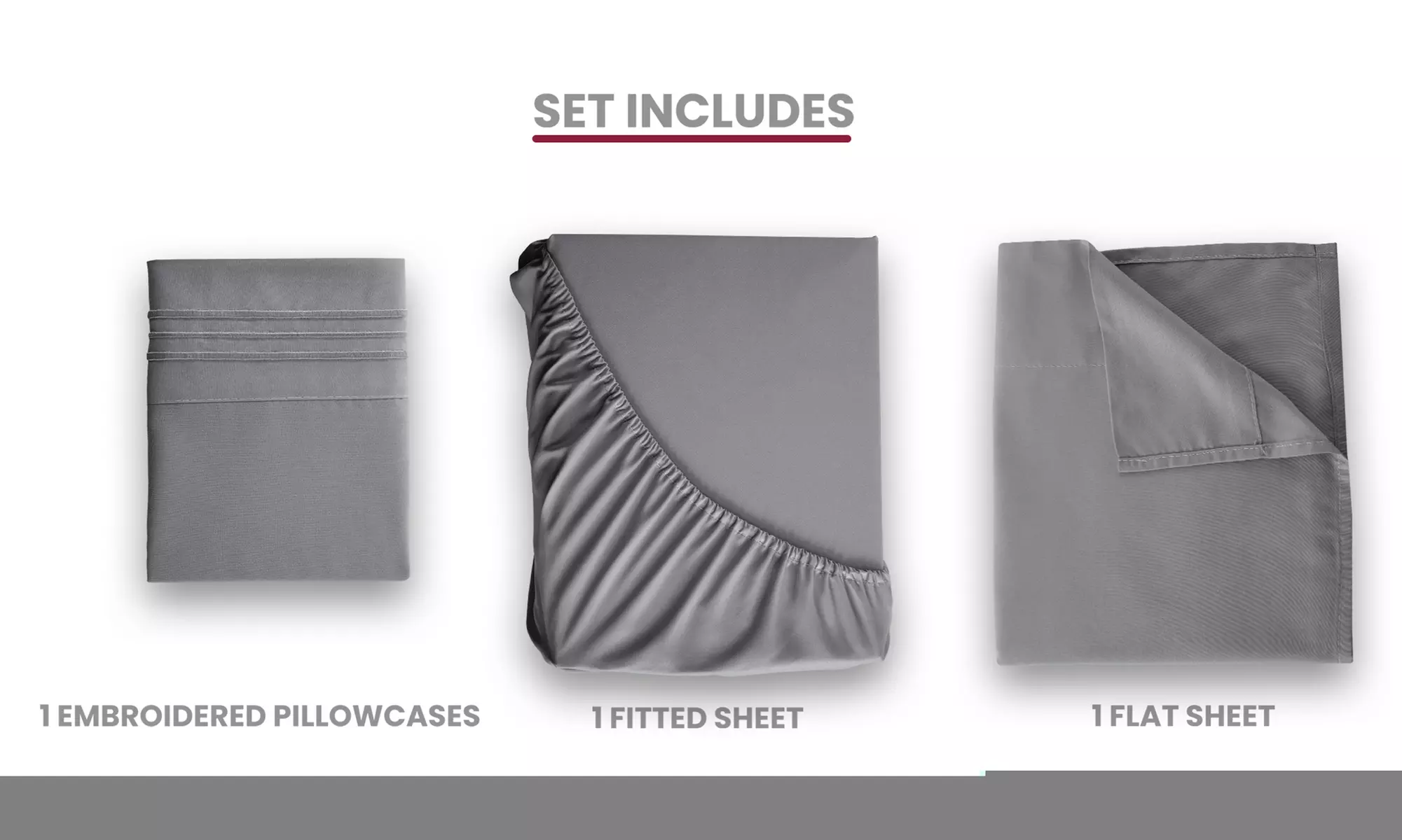 Lux Decor 4Pc Deep Pocket Sheet Set With Embroidered Pillowcases & Giftable Bag